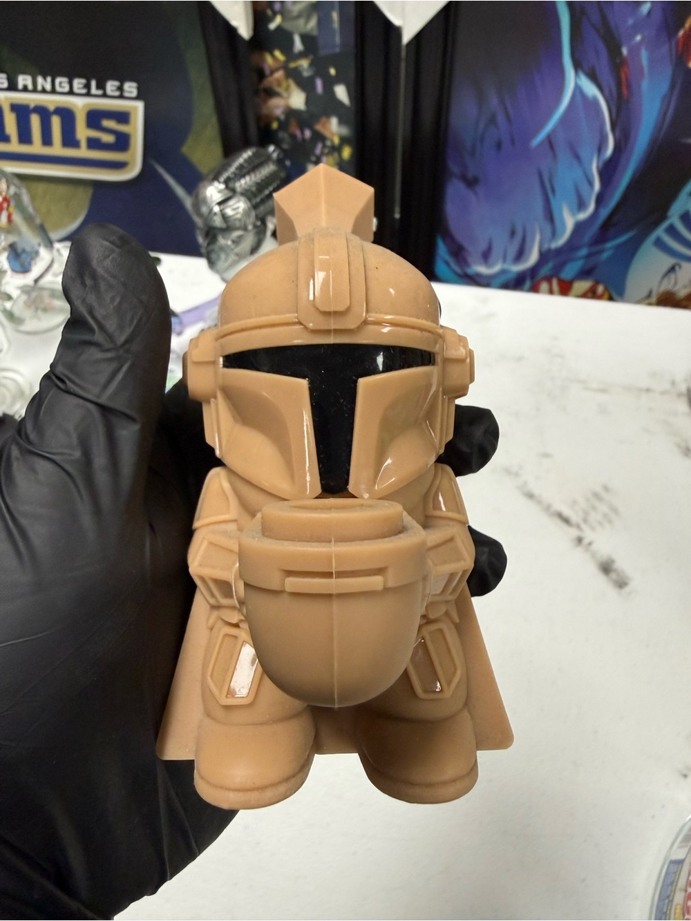 Tan Star Wars-style Vinyl Figure with Black Visor